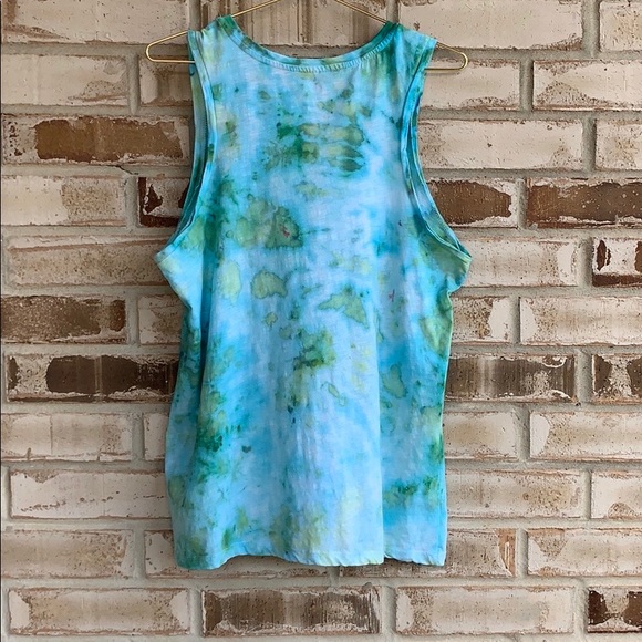 Custom Tie Dye V-Neck Muscle Tank Sz L - Picture 3 of 3